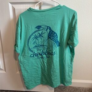 Chubbies Sky’s Out, Thighs Out t-shirt
Medium- 25.5 inch length/21.5 inch bust